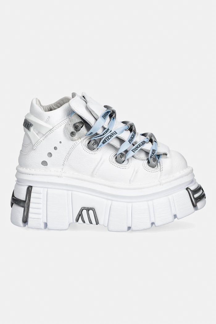 New Rock NAPA BLANCA + IMPERFECT TOWER BLANCO TORNILLOS buty damskie skórzane M.106.CEV162 biały AW26