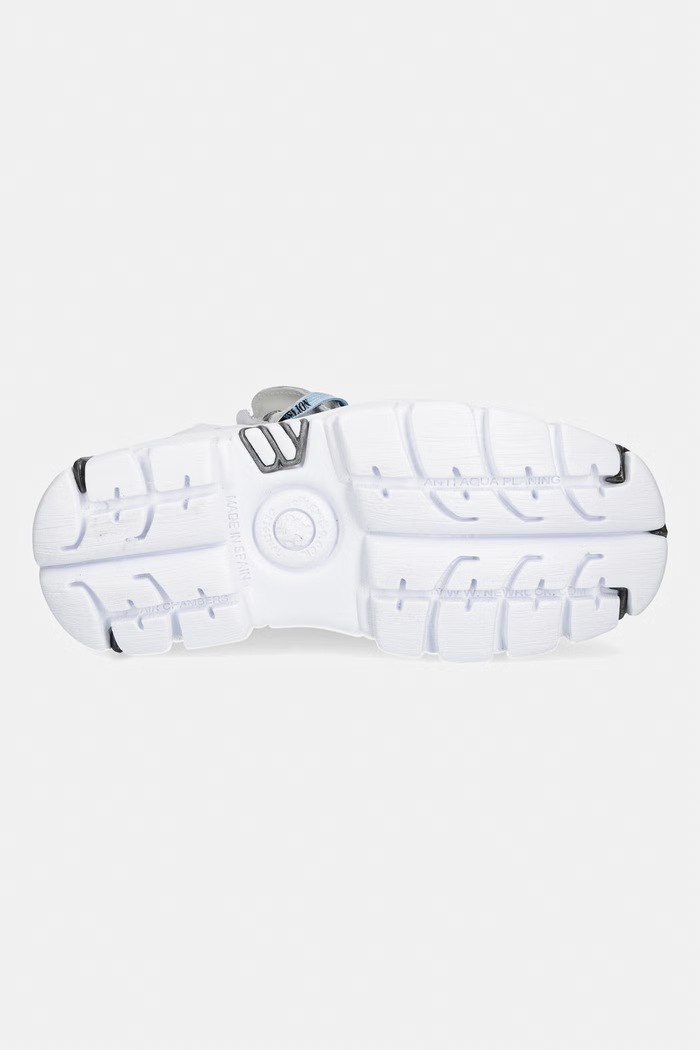 New Rock NAPA BLANCA + IMPERFECT TOWER BLANCO TORNILLOS buty damskie skórzane M.106.CEV162 biały