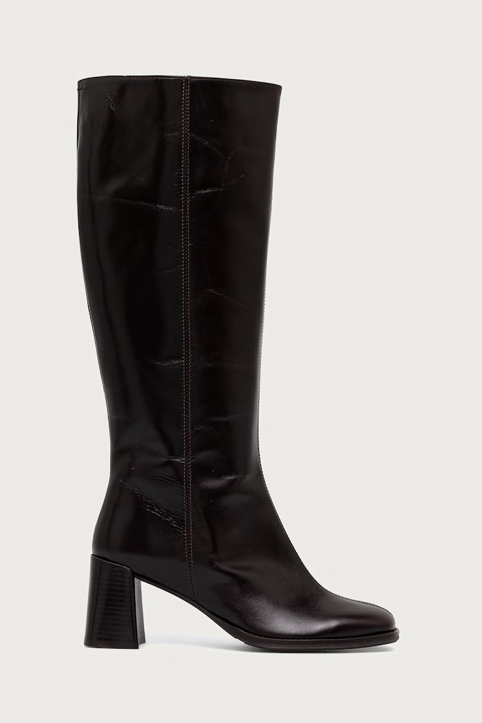 Billi Bi Čižmy na podpätku dámske kožené Espresso Marte calf 86 B1312.086 hnedá AW26