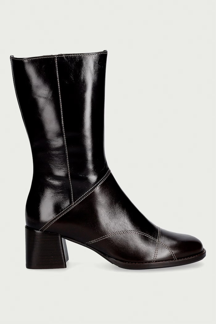 Billi Bi Škornji ženski usnjeni Espresso calf /brown heel 86 B1300.886 rjava AW26