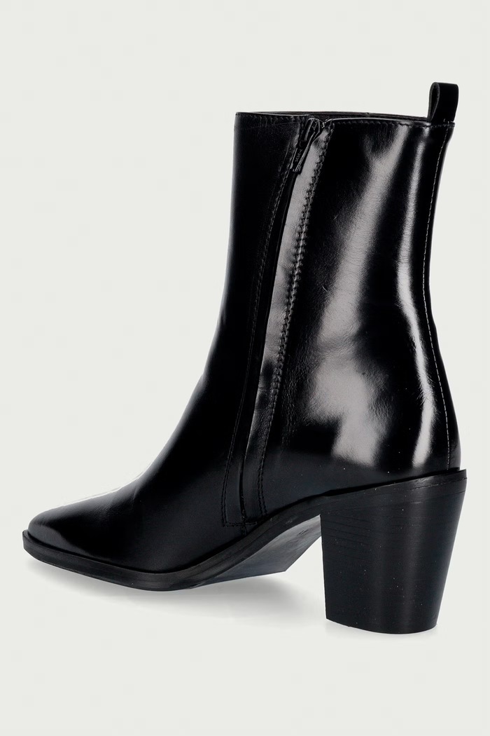 Obuv Billi Bi Členkové čižmy dámske kožené Black calf 80 B1295.080 čierna