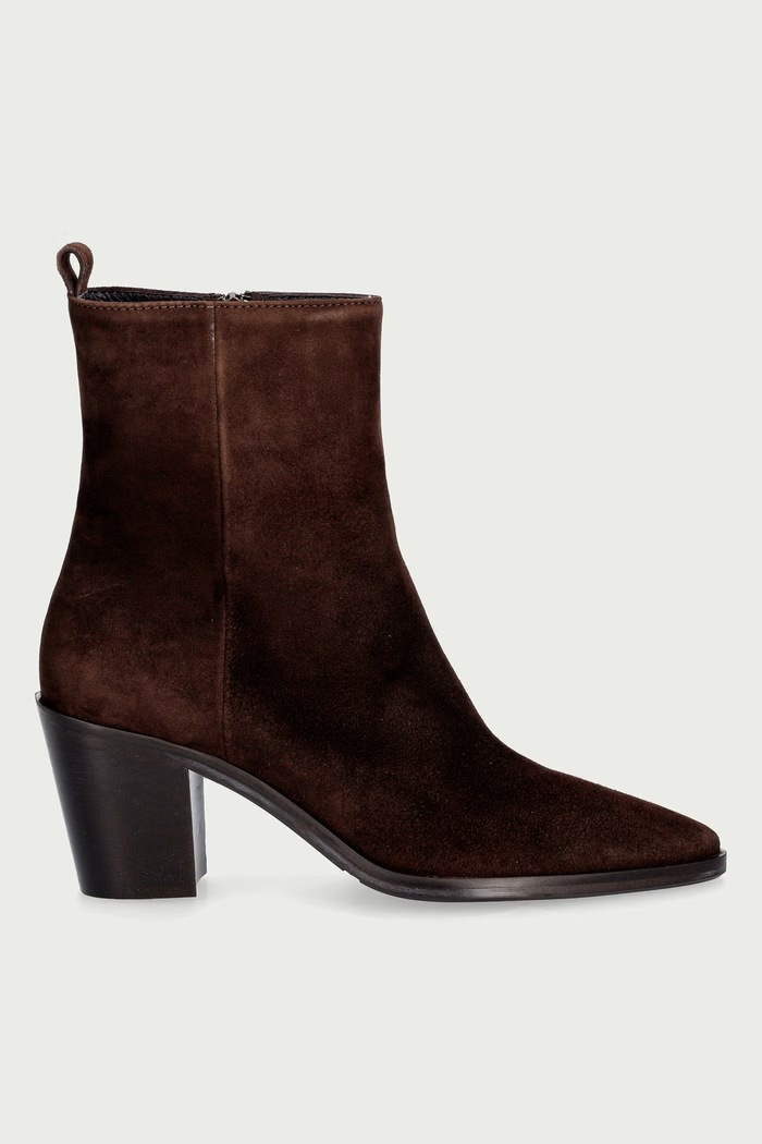 Billi Bi Stivali alla caviglia su tacco basso da donna in scamoscio T.moro 490 suede 56 B1295.056 marrone AW26
