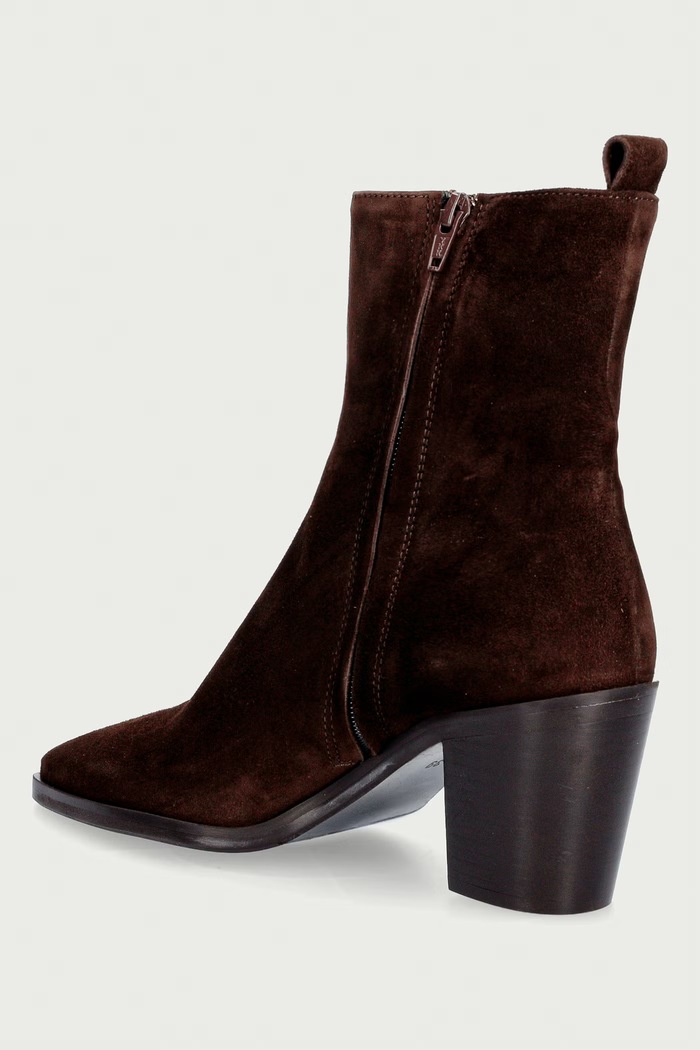 Scarpe Billi Bi Stivali alla caviglia su tacco basso da donna in scamoscio T.moro 490 suede 56 B1295.056 marrone