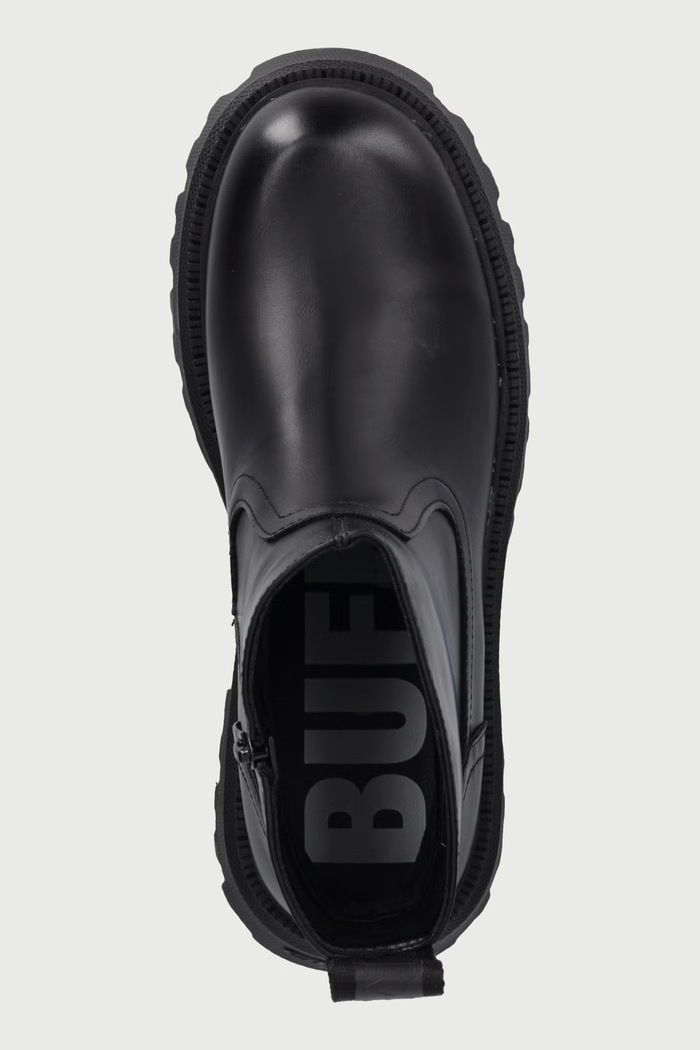 Gležnarski čevlji s platformo ženski Aspen Boot Short Buffalo 18594.BLK črna