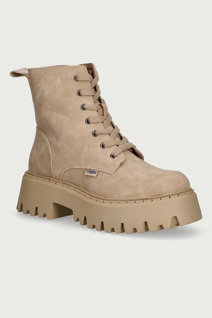 Buffalo Botki damskie Aspen Lace Up Mid Warm beżowy 18586.CRM