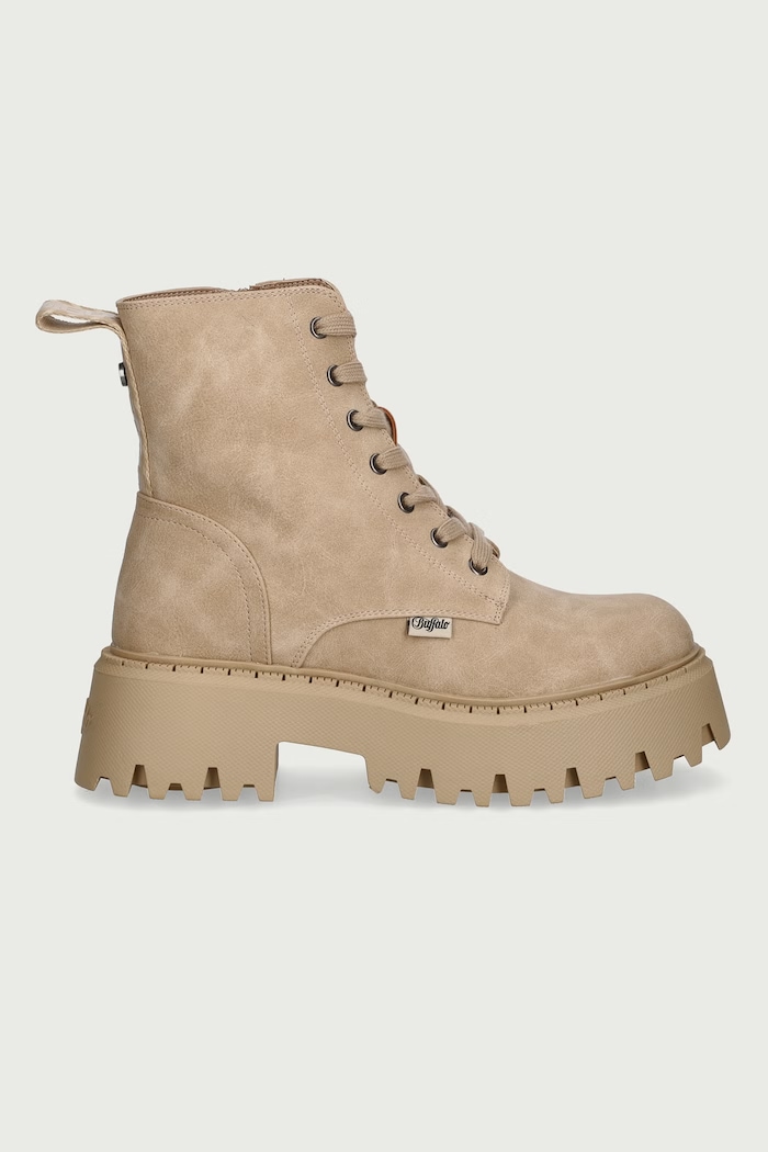 Buffalo Botki damskie Aspen Lace Up Mid Warm 18586.CRM beżowy AW26