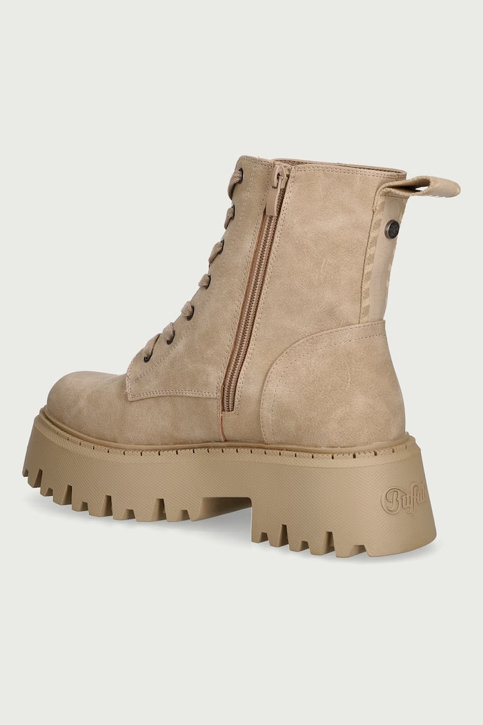 Obuwie Buffalo Botki damskie Aspen Lace Up Mid Warm 18586.CRM beżowy
