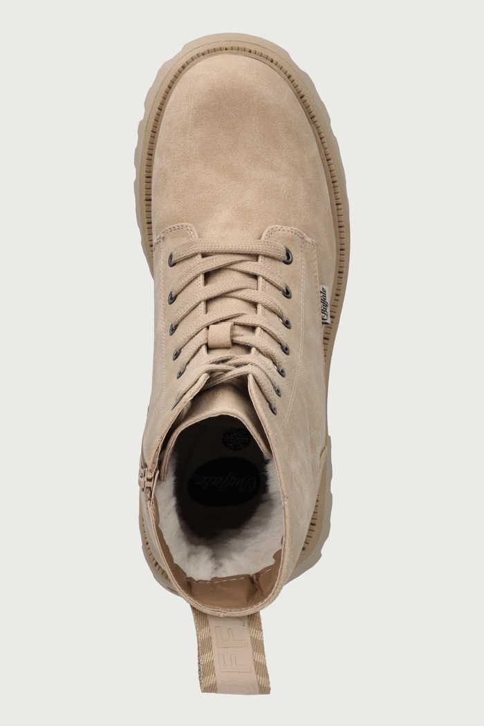 Botki damskie Aspen Lace Up Mid Warm Buffalo 18586.CRM beżowy
