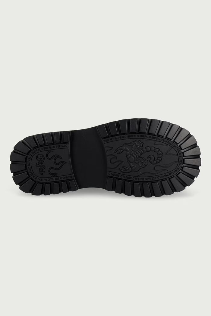 Botki damskie Stack Lace Up Mid Buffalo czarny 18576.BLK