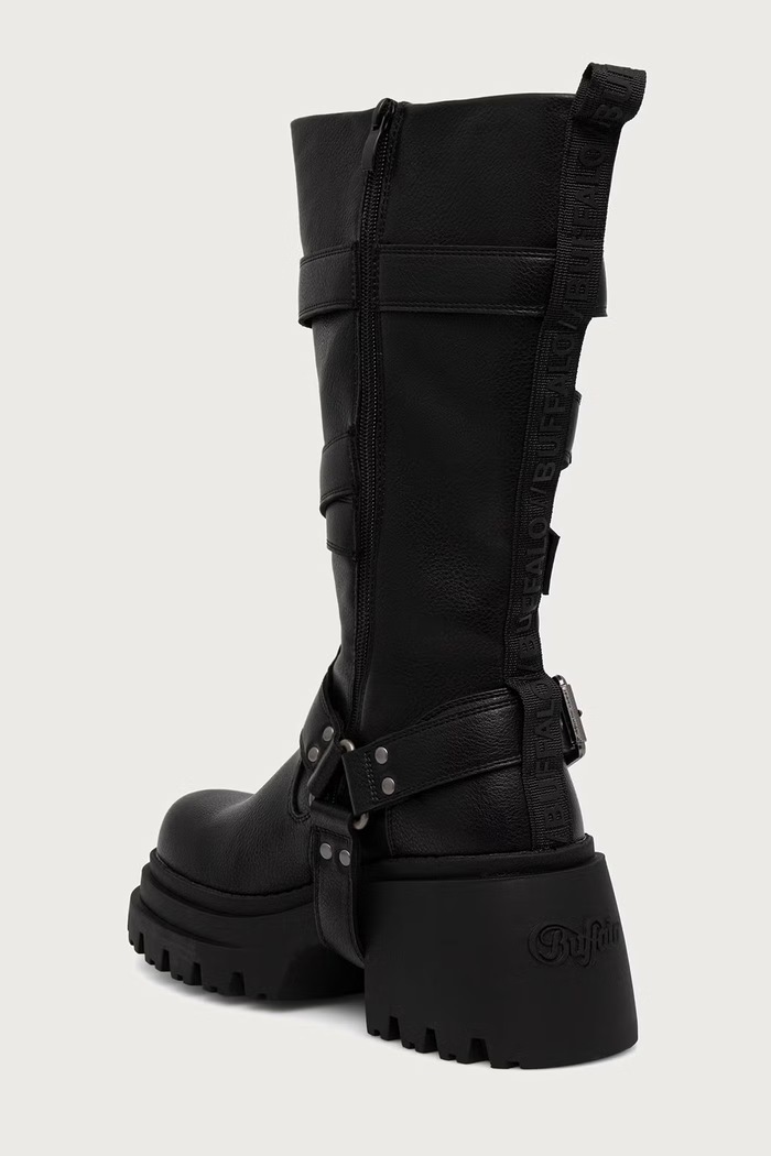 Obuv Buffalo Čižmy dámske Bravr Slouchy Boot 18560.BLK čierna