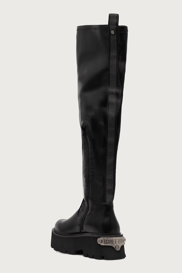 Obuwie Buffalo Kozaki damskie Brake Overknee 18515.BLK czarny