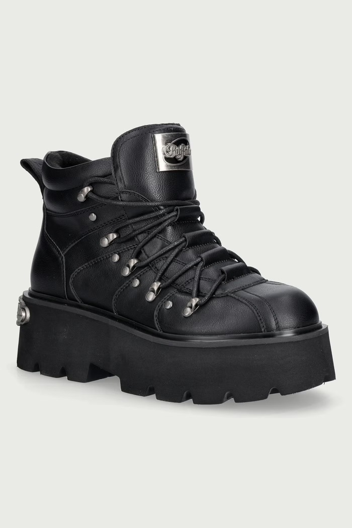 Buffalo Gležnarski čevlji s platformo ženski Brake Hike Lo črna 18511.BLK