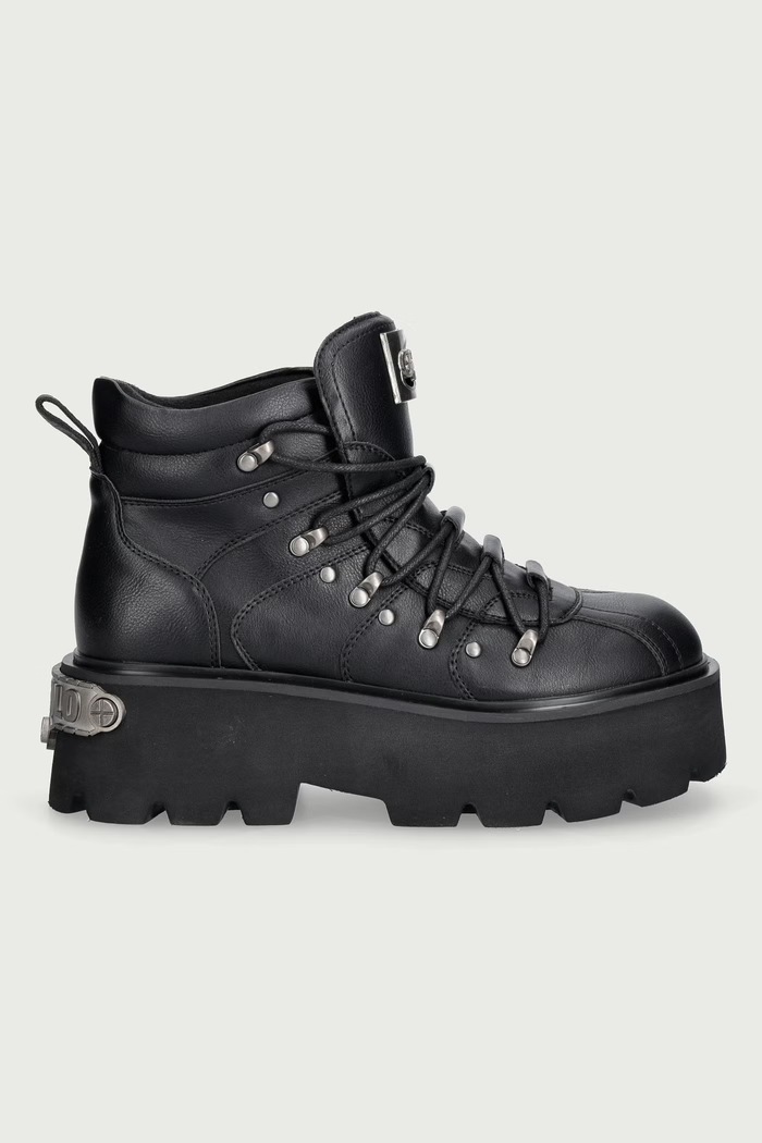 Buffalo Gležnarski čevlji s platformo ženski Brake Hike Lo 18511.BLK črna AW26