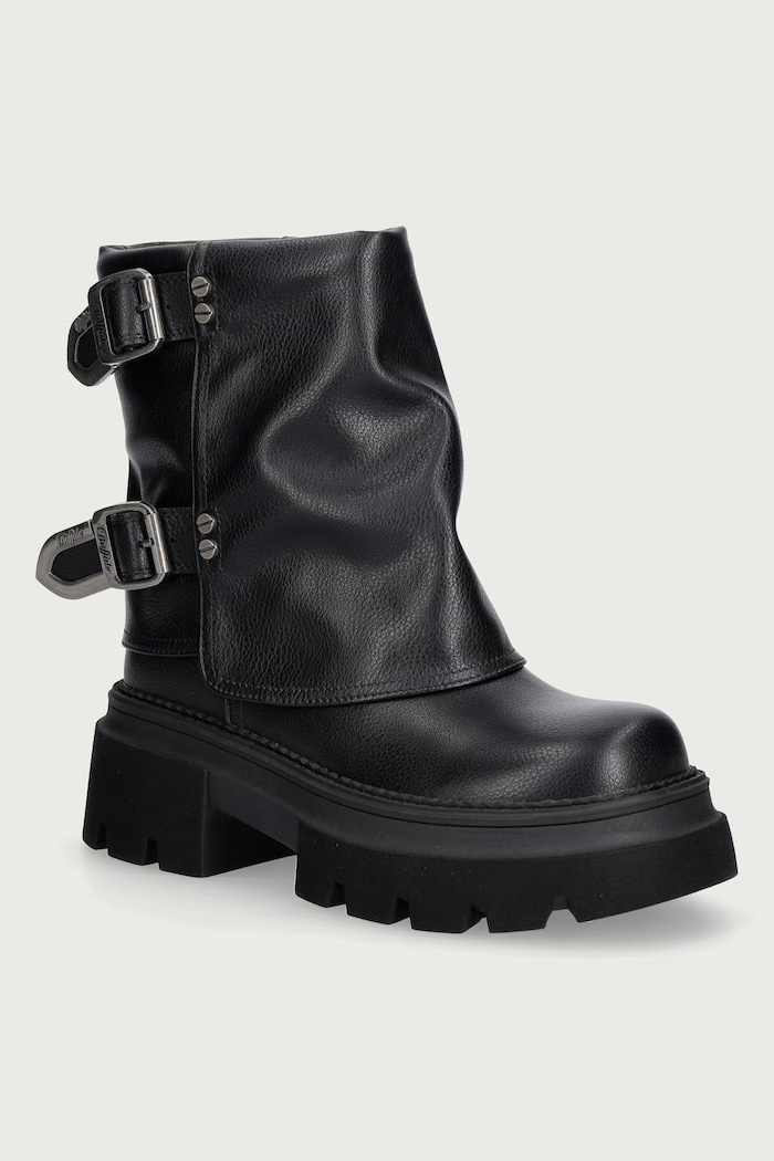 Buffalo Botki motocyklowe damskie Mave Fold Mid czarny 18488.BLK