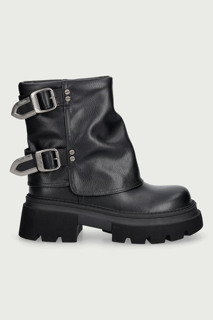 Buffalo Botki motocyklowe damskie Mave Fold Mid 18488.BLK czarny AW26