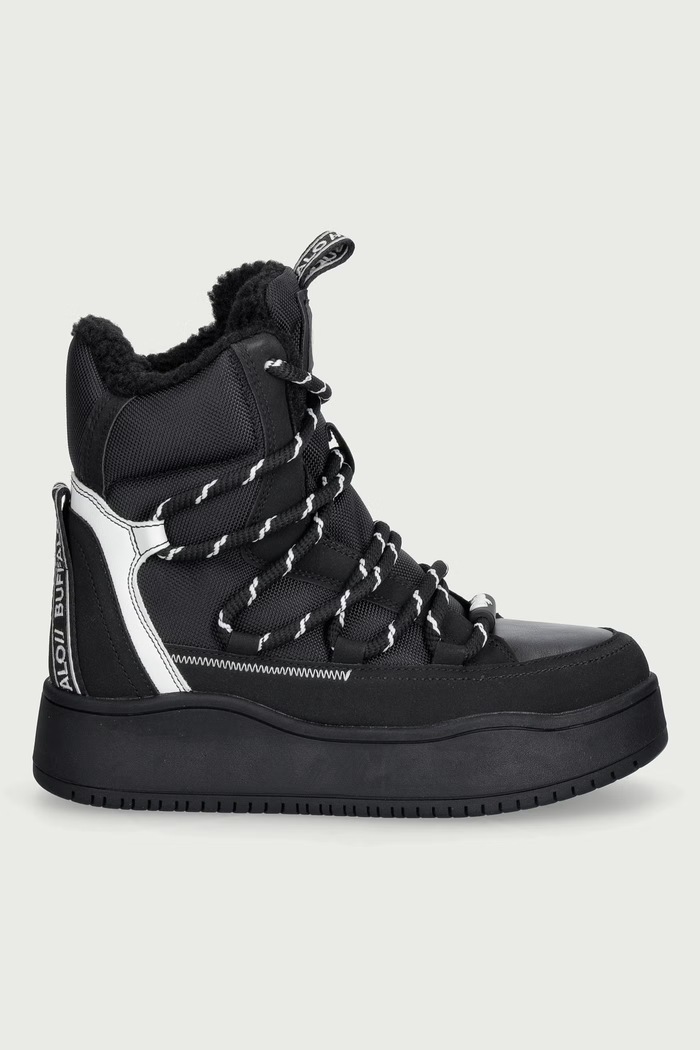Buffalo Ariya Lace Up Warm Hi snehule dámske 18425.BLK čierna AW26