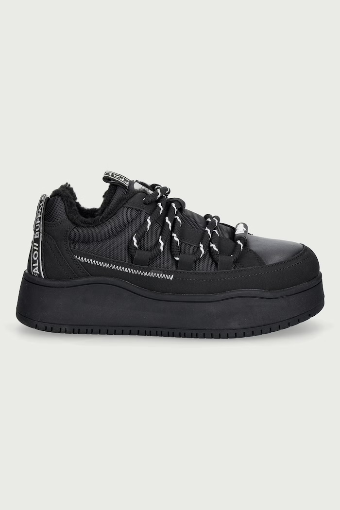 Buffalo Ariya Lace Up Warm Lo sneakers da donna 18423.BLK nero AW26