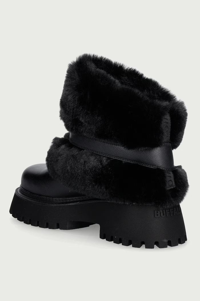 Παπούτσια Buffalo Μποτάκια Γυναικεία Stacy Fold Over 18421.BLK μαύρο
