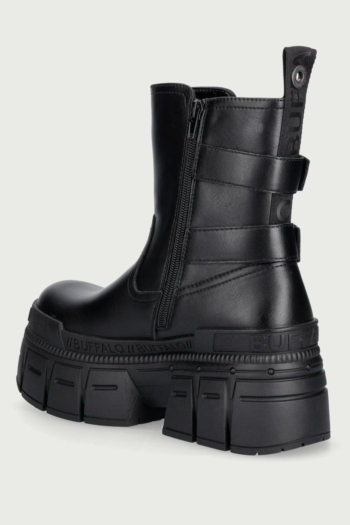 Παπούτσια Buffalo Μπότες Γυναικεία Gopher Biker Lo 18392.BLK μαύρο