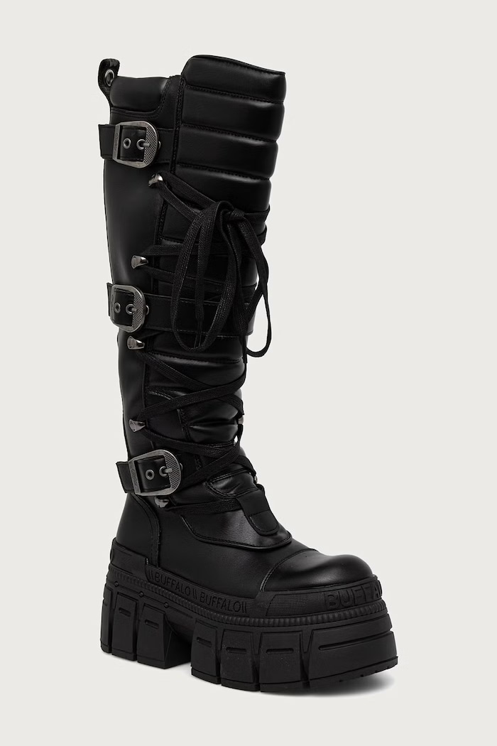 Buffalo Čižmy dámske Gopher Biker Hi čierna 18390.BLK