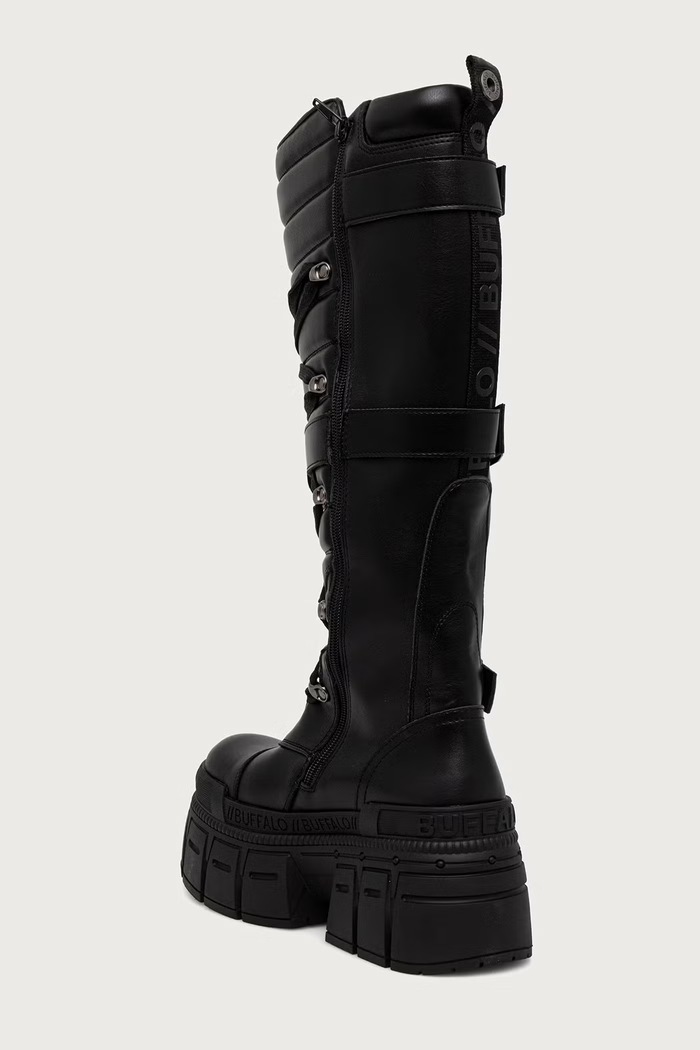 Obuv Buffalo Čižmy dámske Gopher Biker Hi 18390.BLK čierna