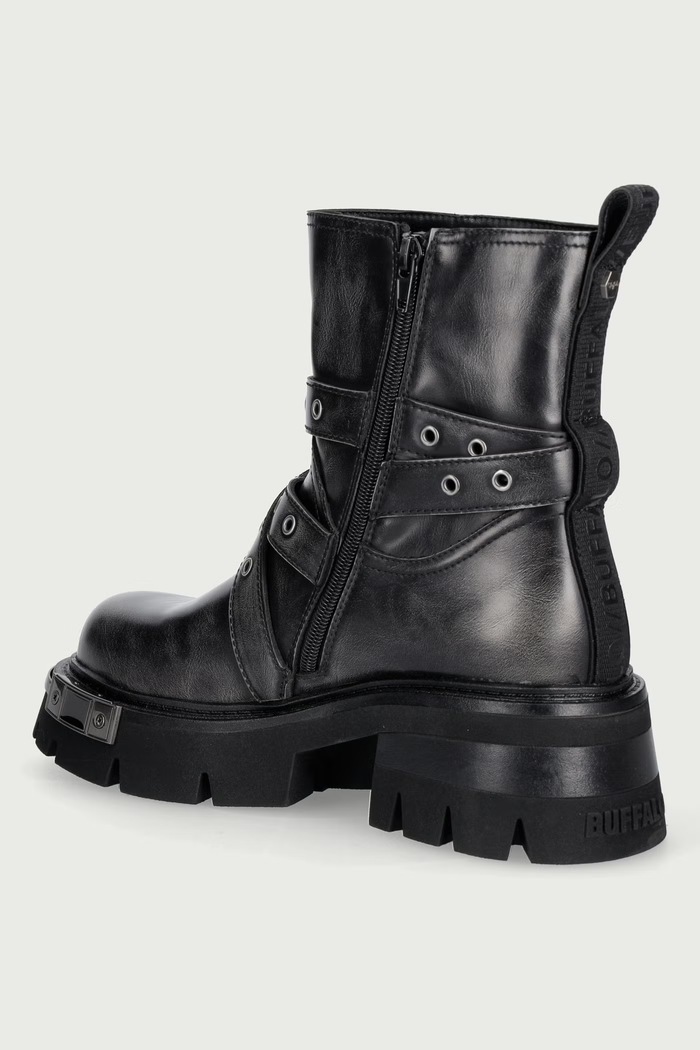Obuv Buffalo Členkové čižmy dámske Soraya Heavy Biker Mid 18339.BVN čierna