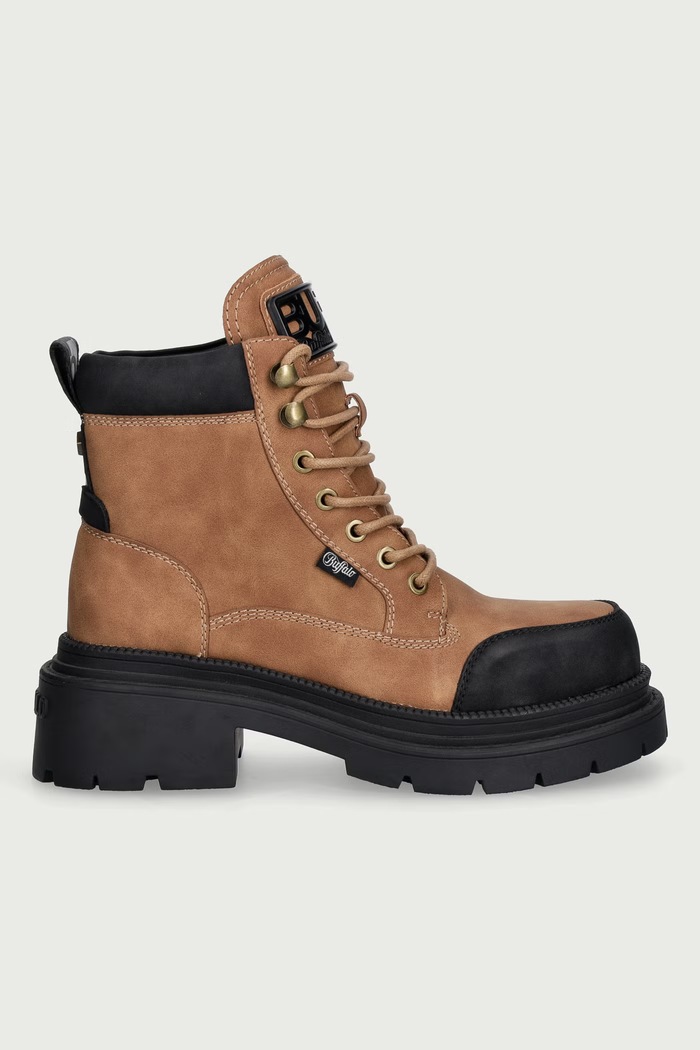 Buffalo Gležnarski čevlji ženski Jack Lace Up Mid 18334.BEB rjava AW26
