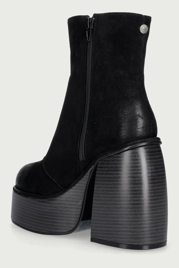 Obuv Buffalo Členkové čižmy na podpätku dámske Heart Bootie Stack 18328.BLK čierna