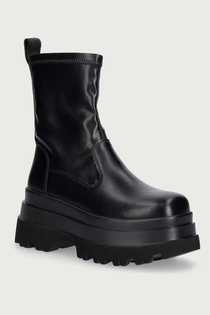 Buffalo Μποτάκια με πλατφόρμα Γυναικεία Jupiter Sock Boot μαύρο 1270135.BLK