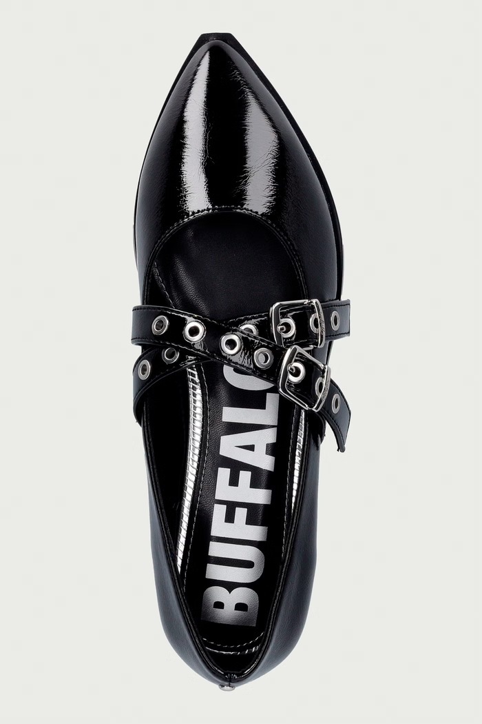 Buffalo baleriny Marly Cross czarny 1621026.BLK