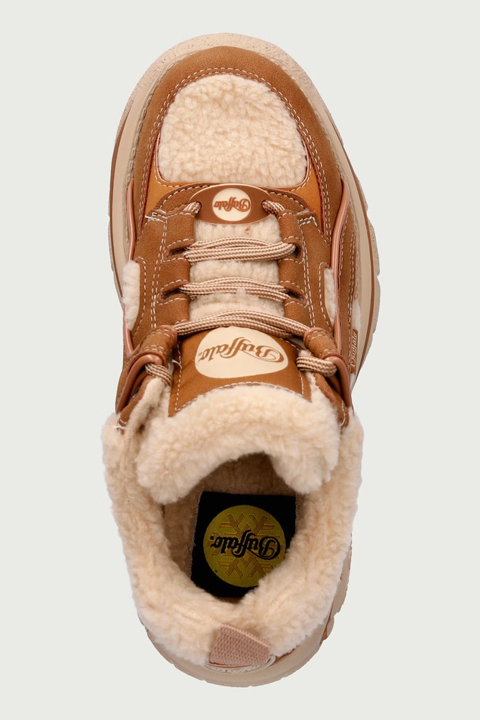 1339-14 Rev Warm sneakersy damskie Buffalo 16799.BEI brązowy