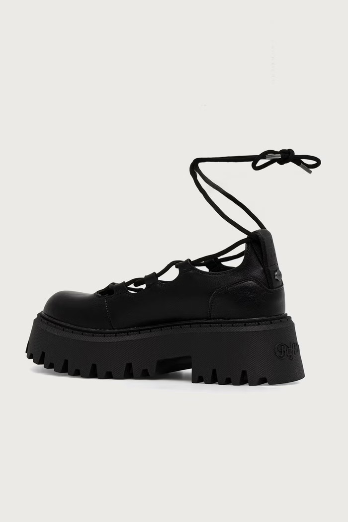 Obuwie Buffalo półbuty damskie Aspen Ghillie 16439.BLK czarny