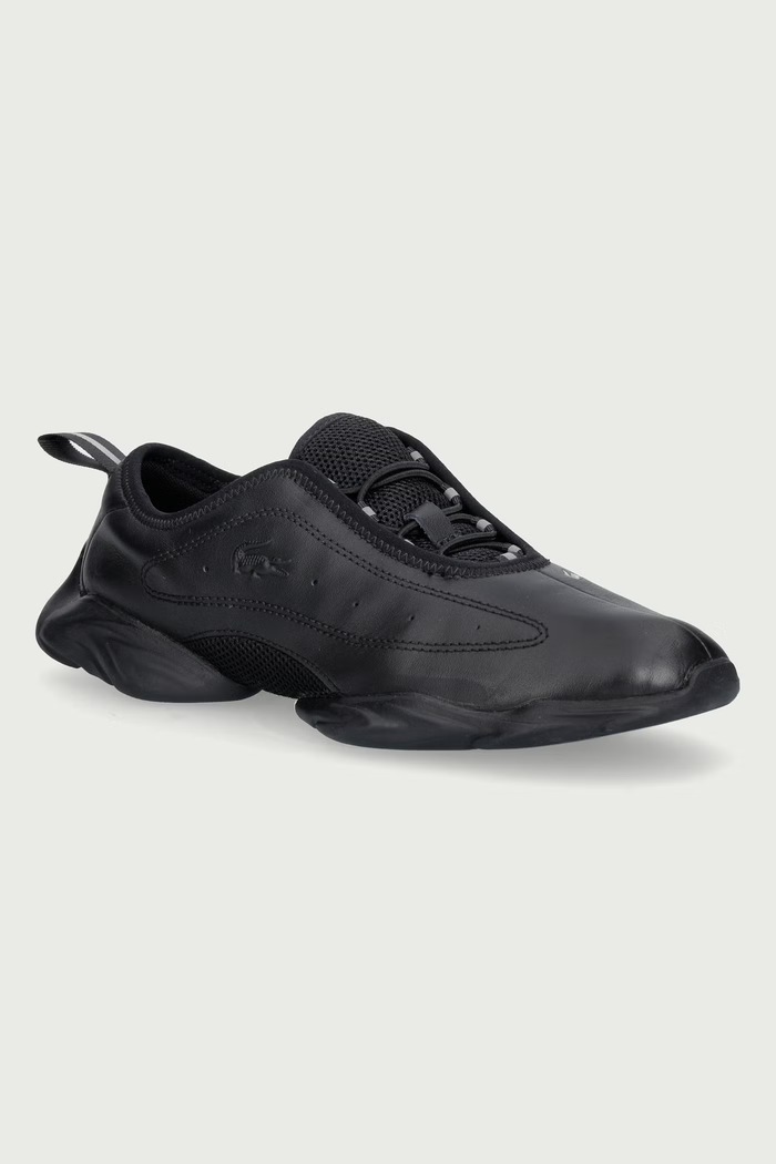 Lacoste TENNIS BALLERINA sneakers γυναικεία δερμάτινα μαύρο 52SFA0034.02H