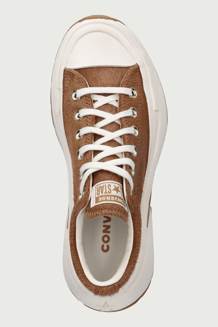 Run Star Crush OX πάνινα sneakers Γυναικεία δερμάτινα χαμηλά Converse A22626C καφέ