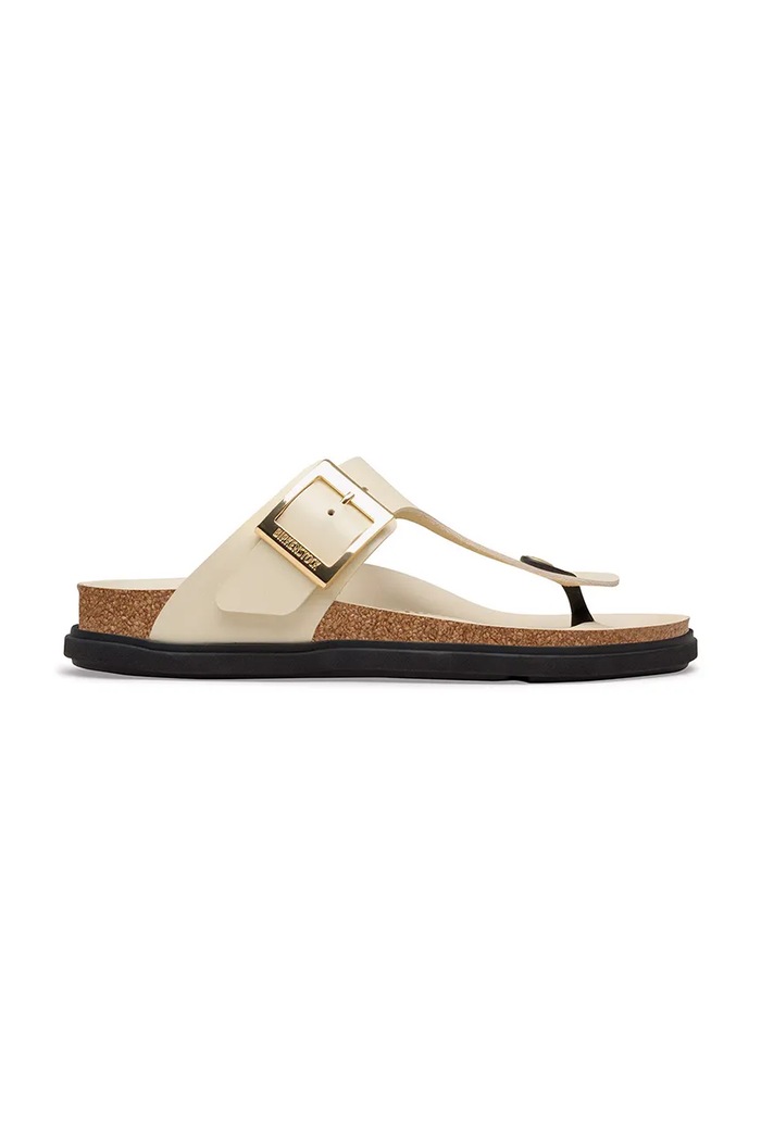Birkenstock Gizeh DB LENA japonki na płaskim obcasie damskie skórzane beżowy 1031786.