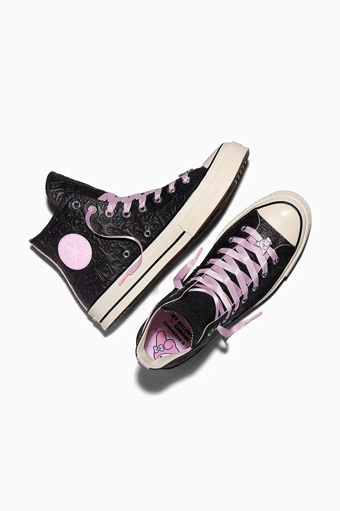 X Hello Kitty Chuck 70 HI trampki damskie skórzane Converse czarny A21834C