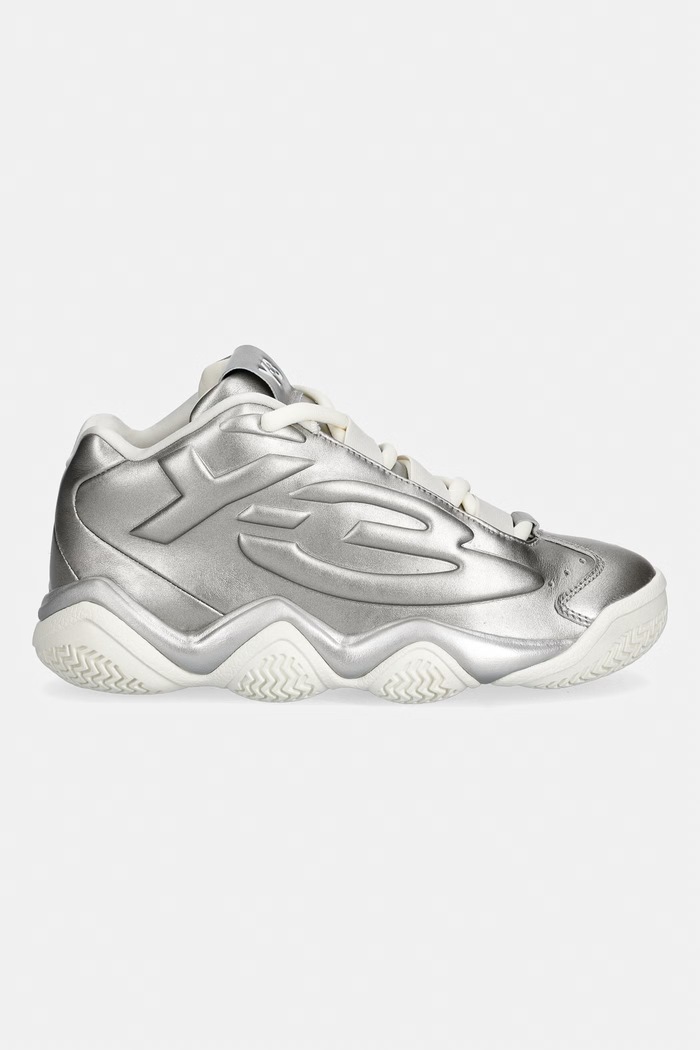 Y-3 MEGABALL sneakersy damskie skórzane KI7798 srebrny AW26