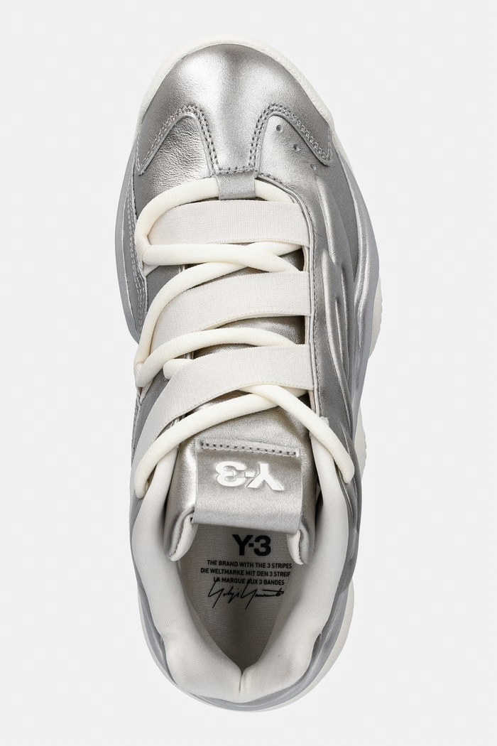 Y-3 MEGABALL sneakersy damskie skórzane srebrny KI7798