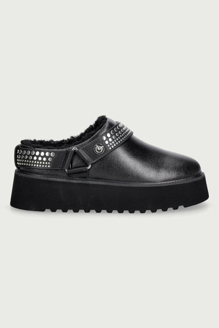 Pinko Martina 05 μπότες χιονιού γυναικείες δερμάτινες SD0573.P001.Z99 μαύρο AW26