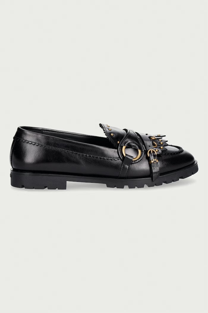 Pinko мокасини дамски от кожа Nora 08 SD0681.P185.Z99 черен AW26
