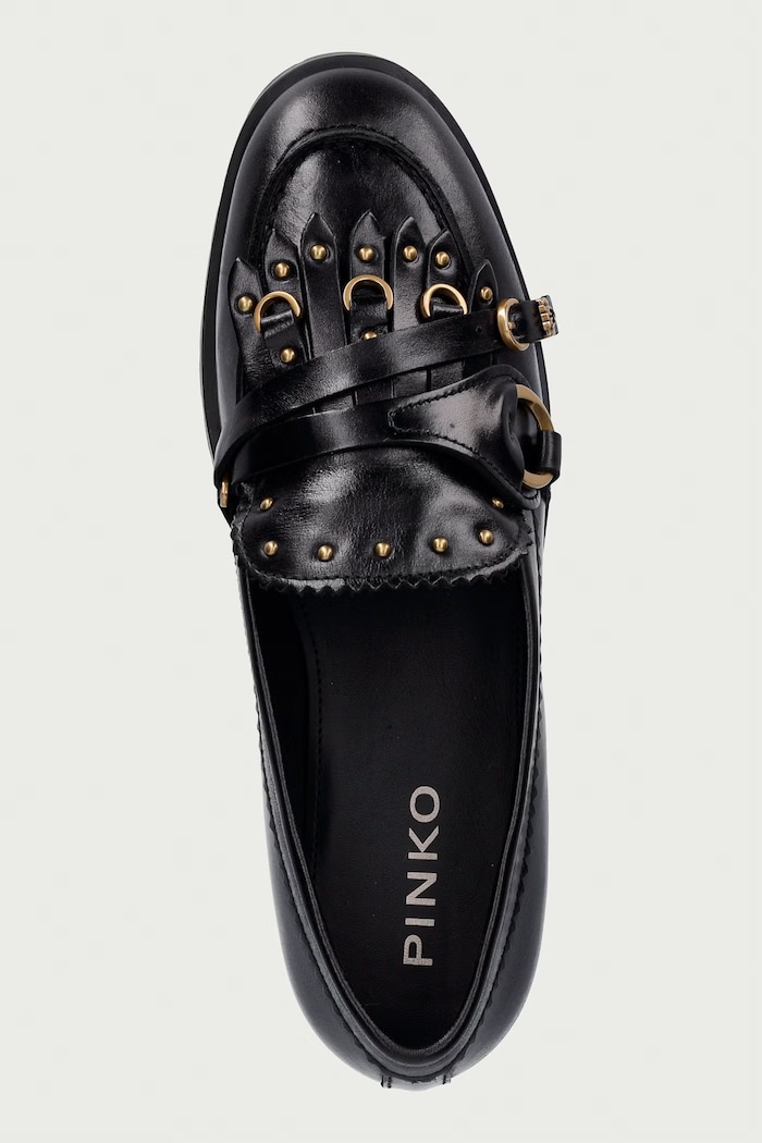 Pinko мокасини дамски от кожа Nora 08 черен SD0681.P185.Z99