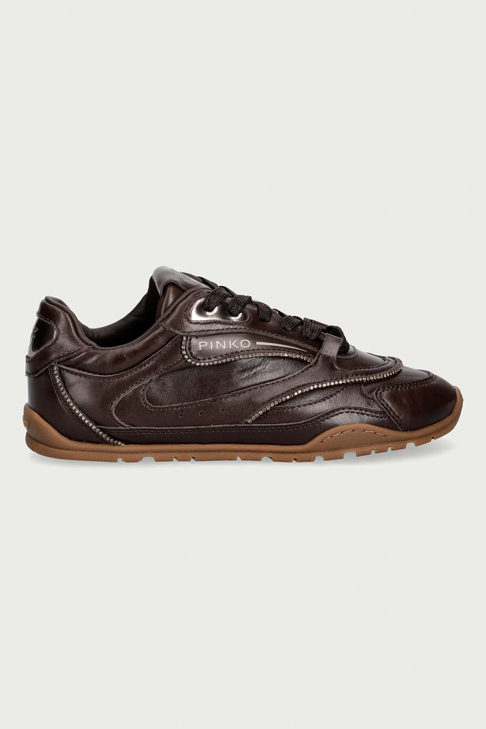 Pinko Yulia 04 sneakers γυναικεία δερμάτινα SS0223.P003.L72 καφέ AW26