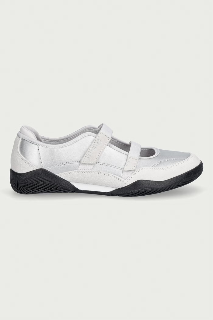 Skechers baleriny skórzane ZINGER EVO-ZEN DAZE 190167 szary AW26
