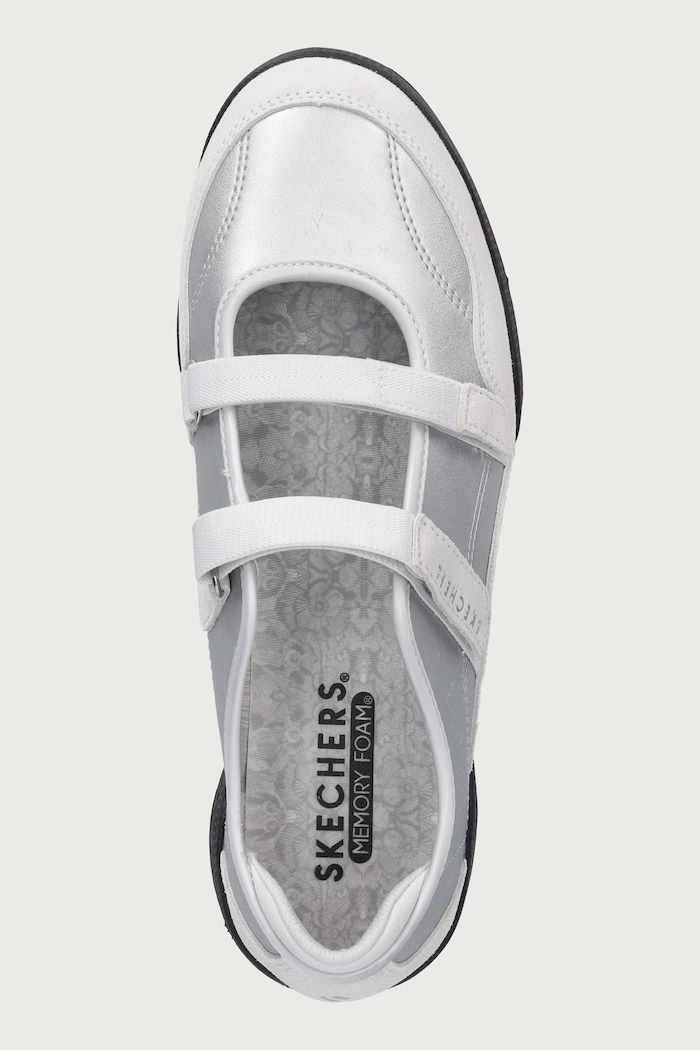Baleriny skórzane ZINGER EVO-ZEN DAZE Skechers 190167 szary
