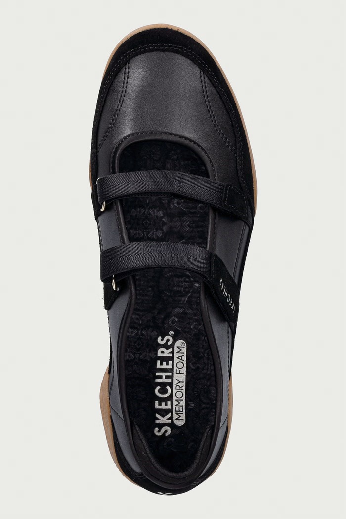 Skechers baleriny skórzane ZINGER EVO-ZEN DAZE czarny 190167