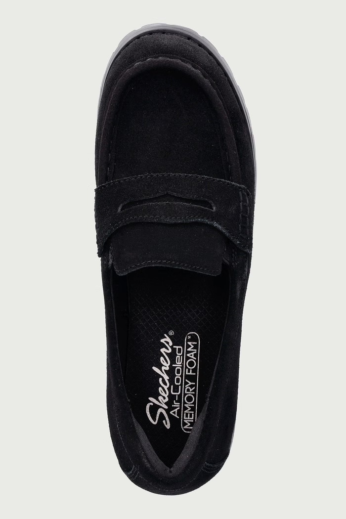 Mokasyny damskie zamszowe CYPRESS - CHIC SURGE Skechers 158949 czarny