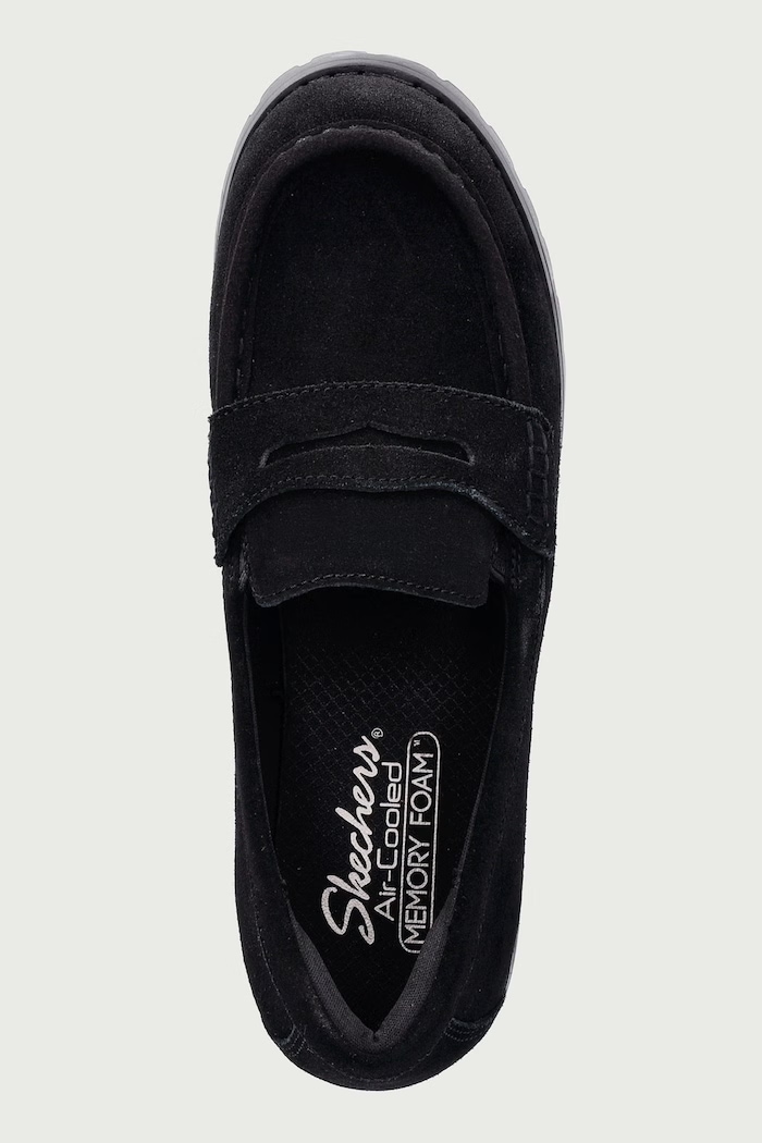 Mokasyny damskie zamszowe CYPRESS - CHIC SURGE Skechers 158949 czarny