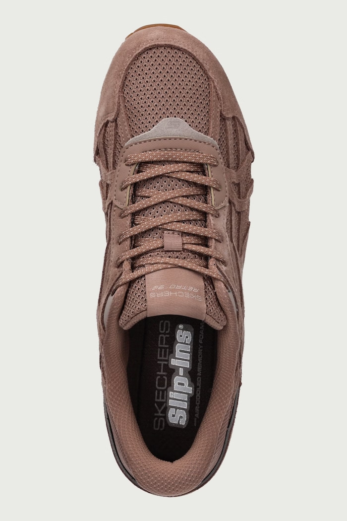 RETRO LITE - OSHARE sneakersy damskie zamszowe Skechers 104783 brązowy