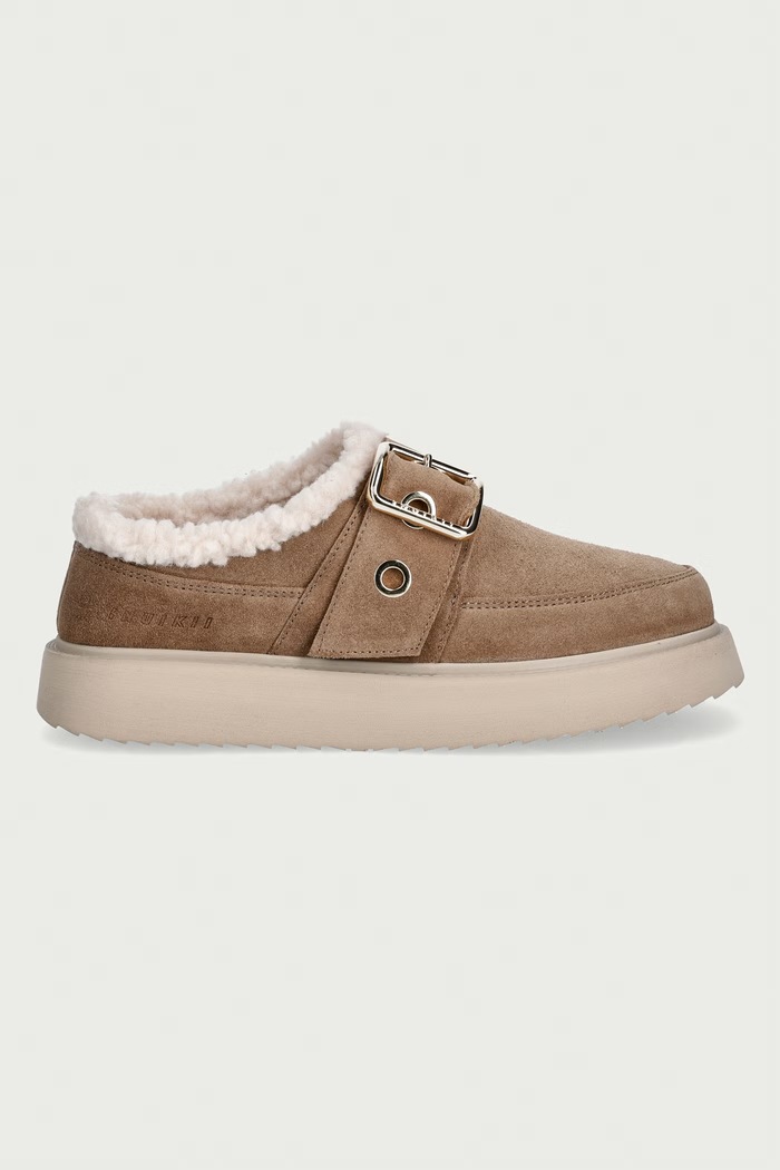 Inuikii półbuty damskie zamszowe Micro Buckle 1014.026.0041.250 beżowy AW26