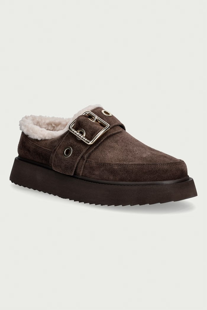 Inuikii капці жіночі замшеві Micro Buckle коричневий 1014.026.0041.152